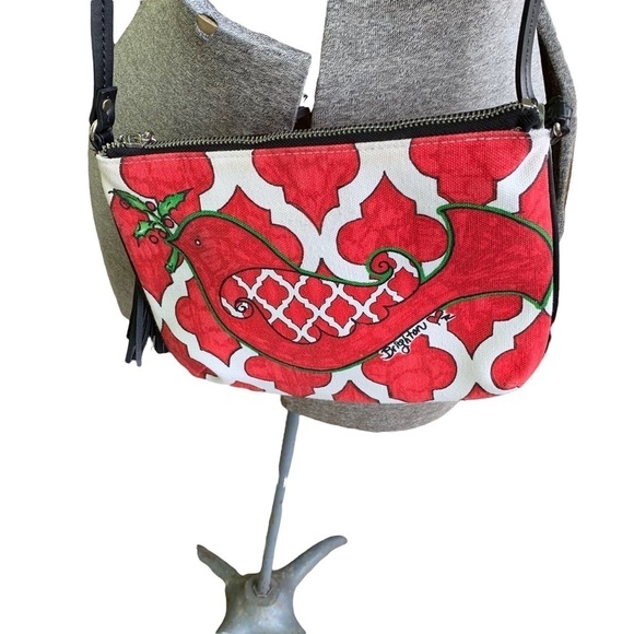 Brighton Love Dove Pouch Bird & Holly Print Purse Crossbody Handbag - Picture 4 of 6
